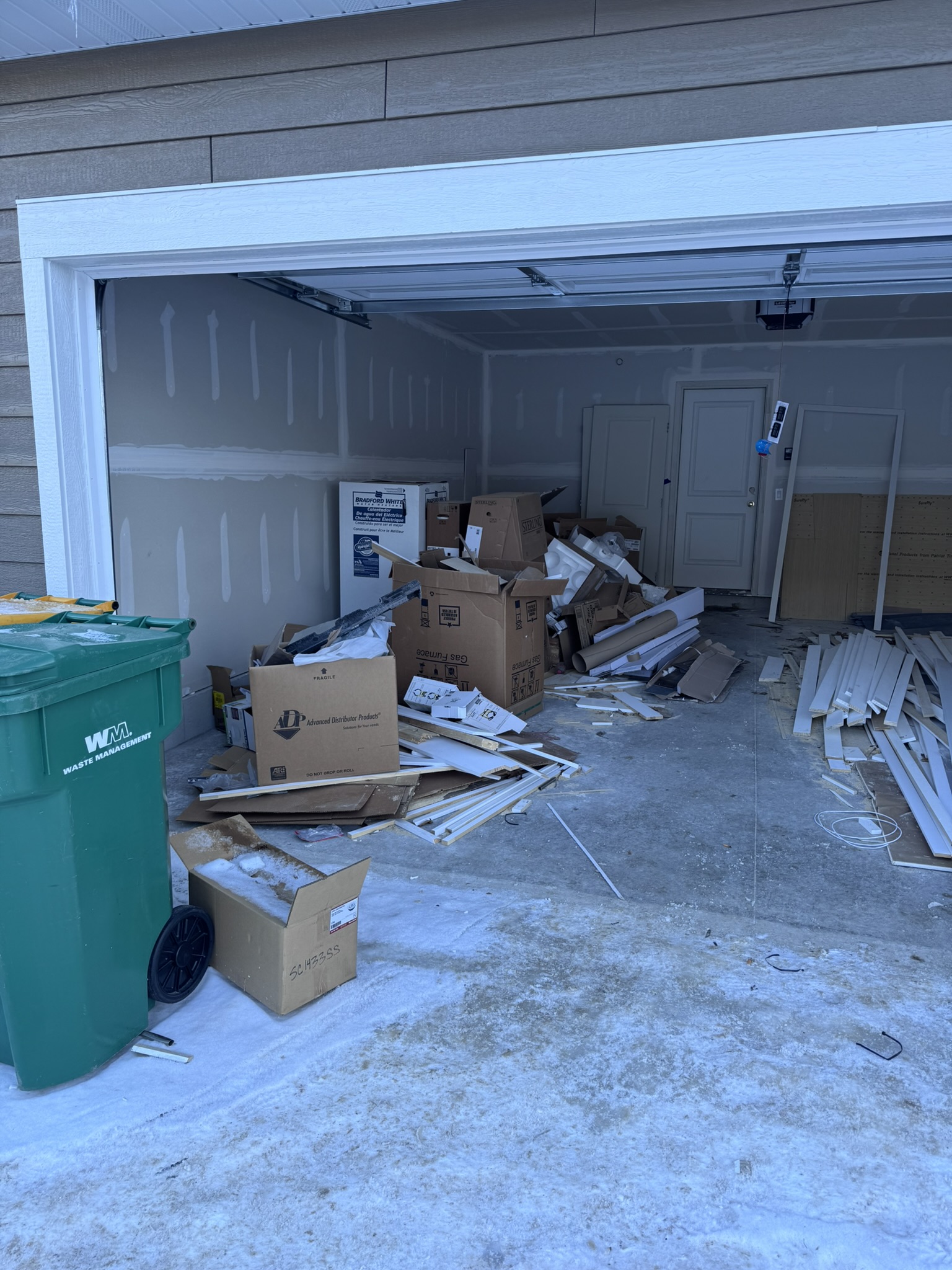 Before photo of a job site cleanup