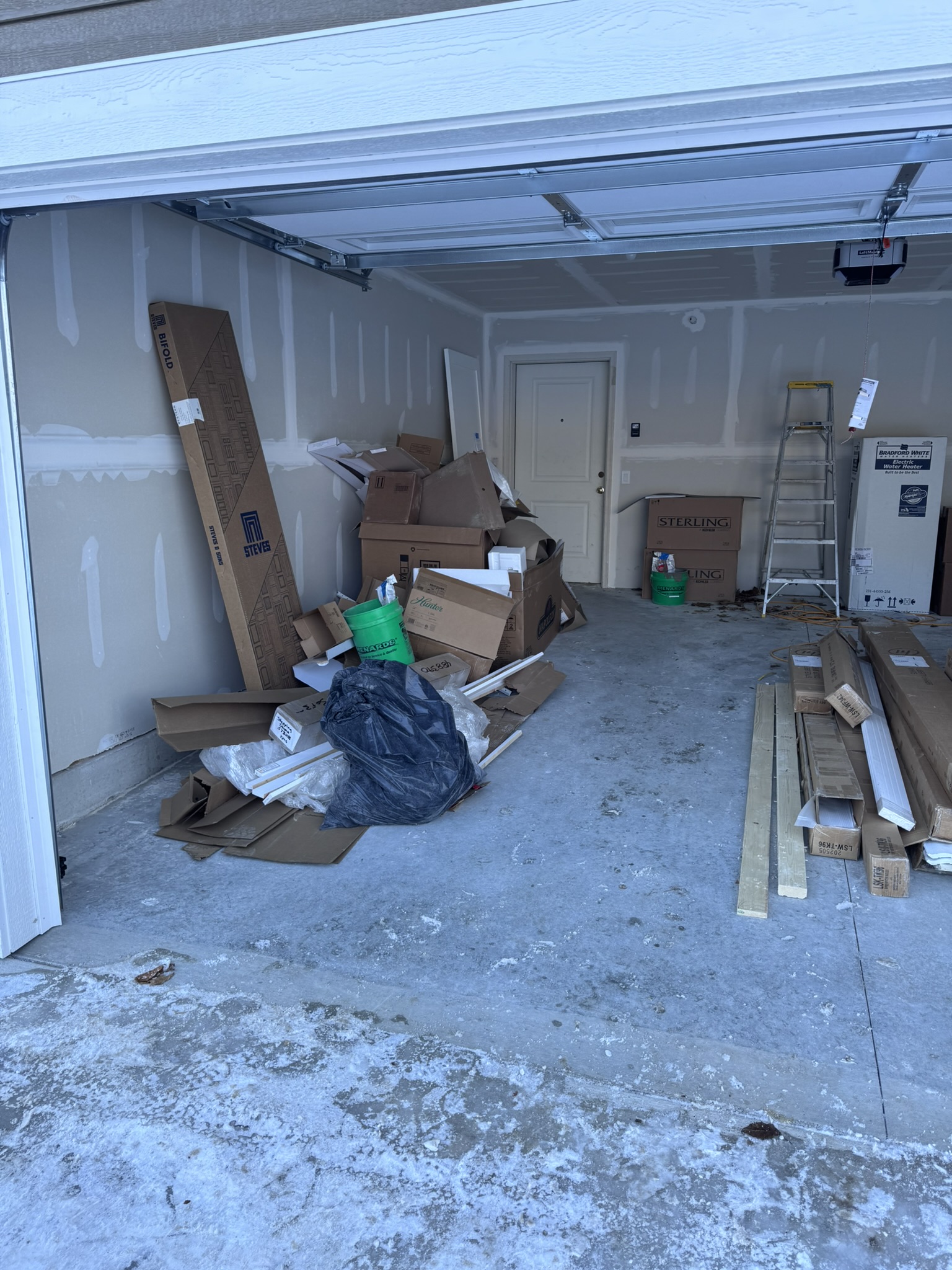 Before photo of a job site cleanup